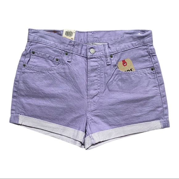 Levi’s 501 Cuff Lavender Shorts Mid Rise W30 NWT - Picture 8 of 8